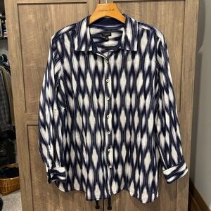 Talbots 2XP Button Down Shirt Lightweight Long Roll Tab Sleeves